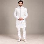 Designer Off White Wedding Prince Coat for Groom