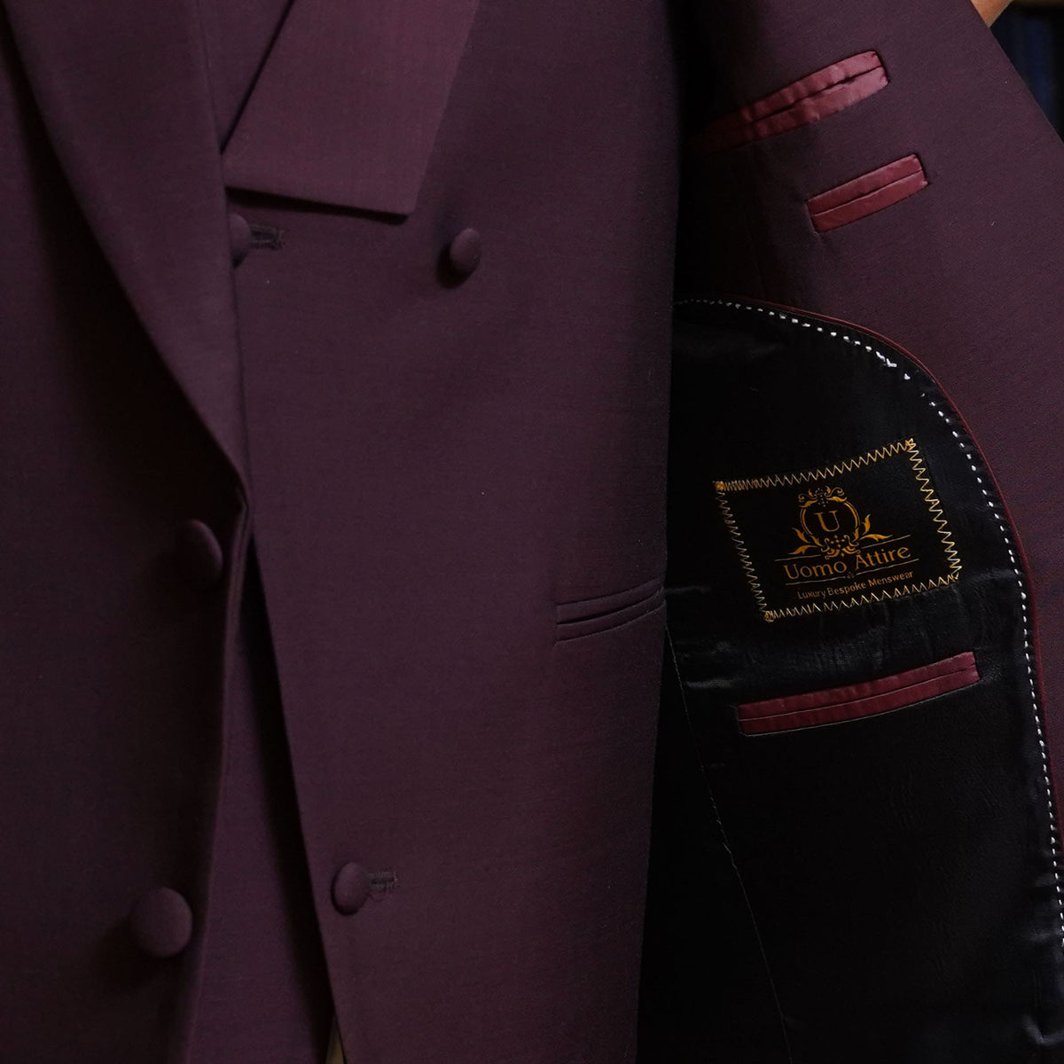 Italian Wool Men's Burgundy Wedding Suit | Burgundy Color Suit inside Fashion
