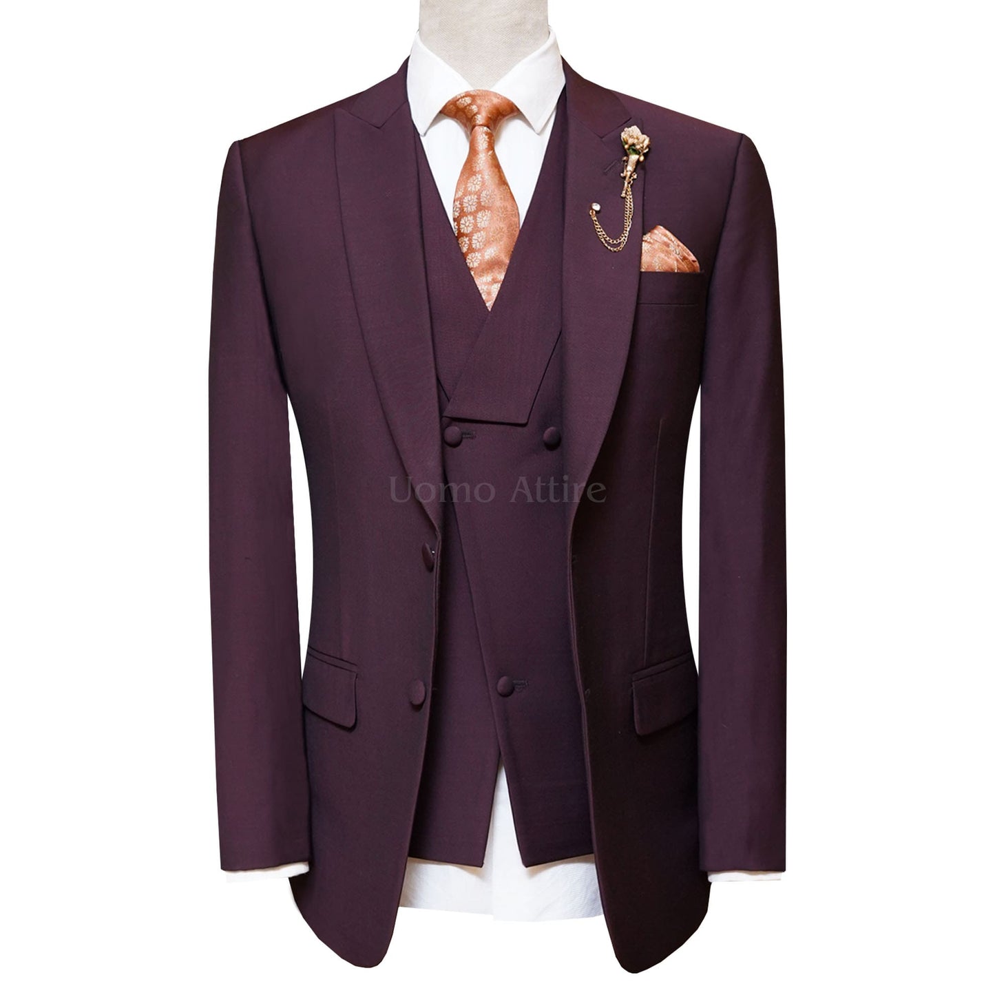3pcs Men's Slim Two-color Business Suit