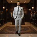Men's Luxury Grey 3-Piece Suit – Premium Groom & Reception Wear