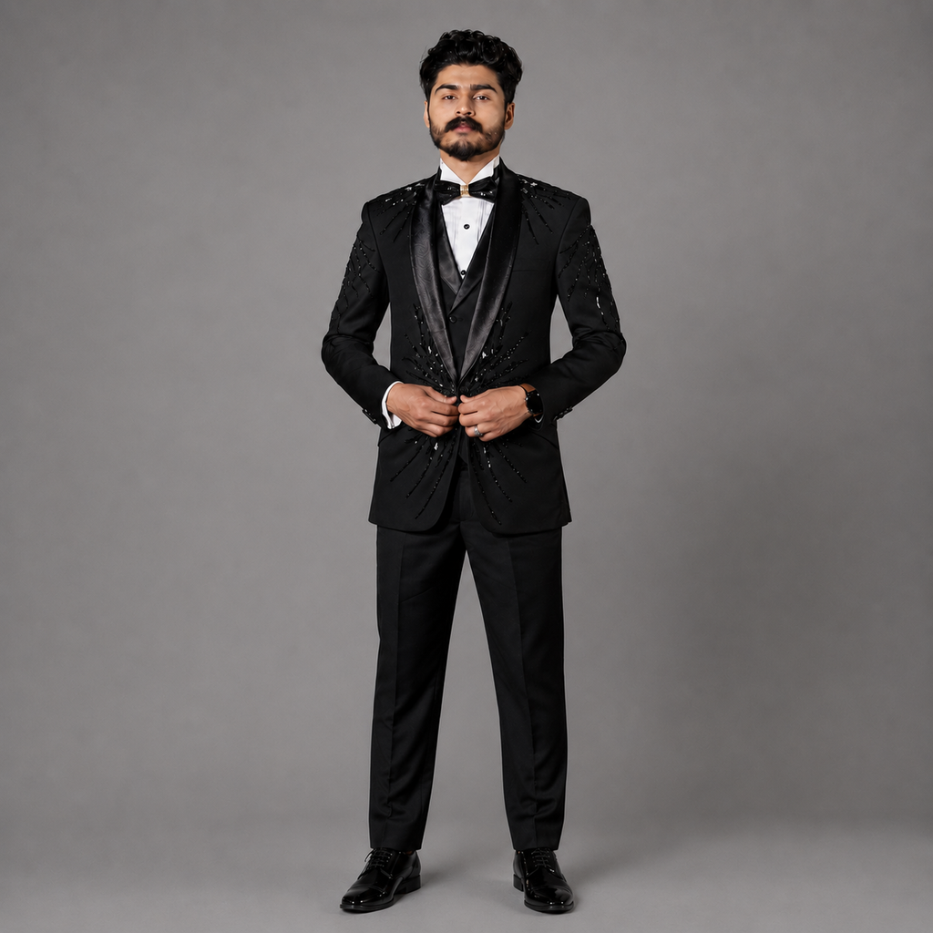 black 3 piece tuxedo