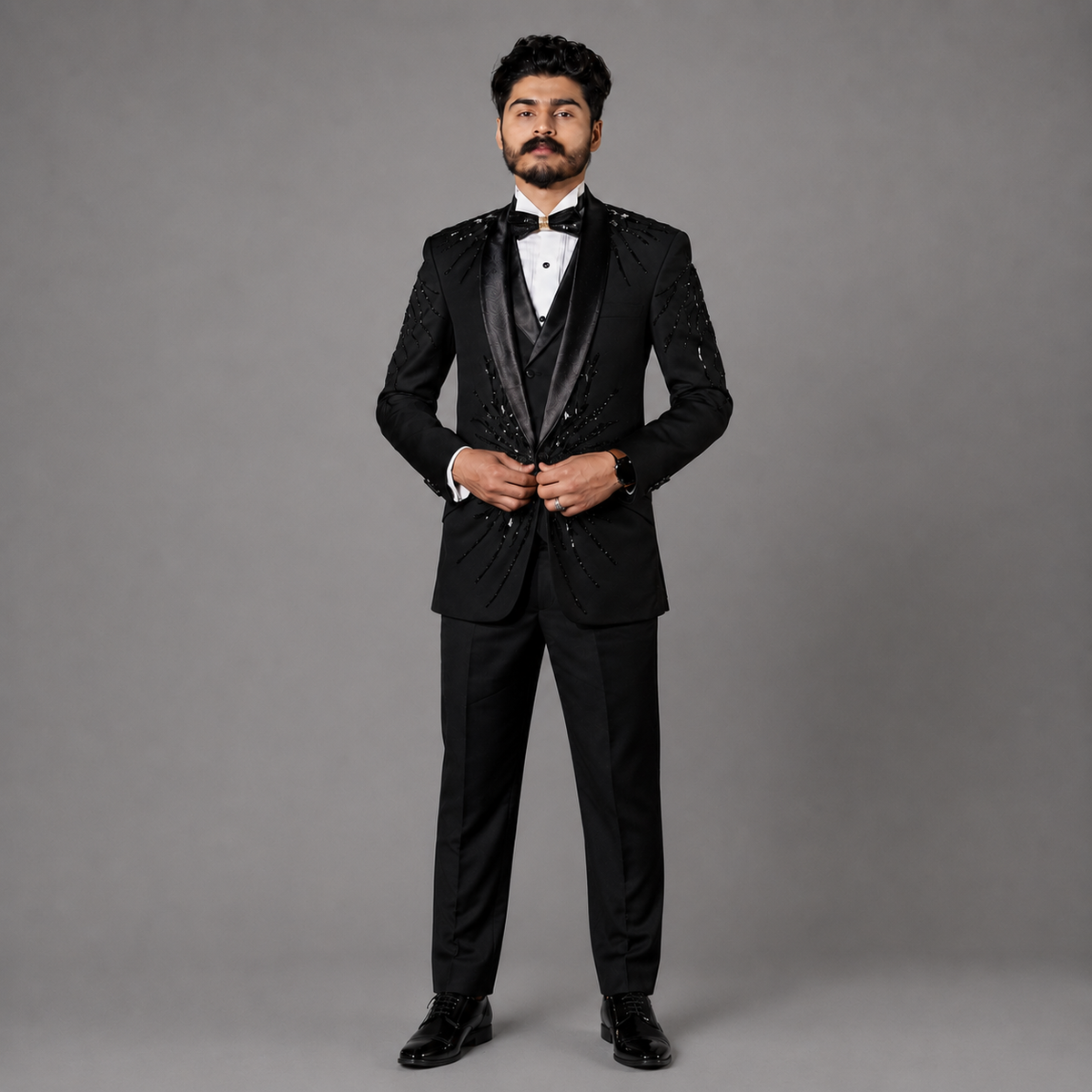 black 3 piece tuxedo
