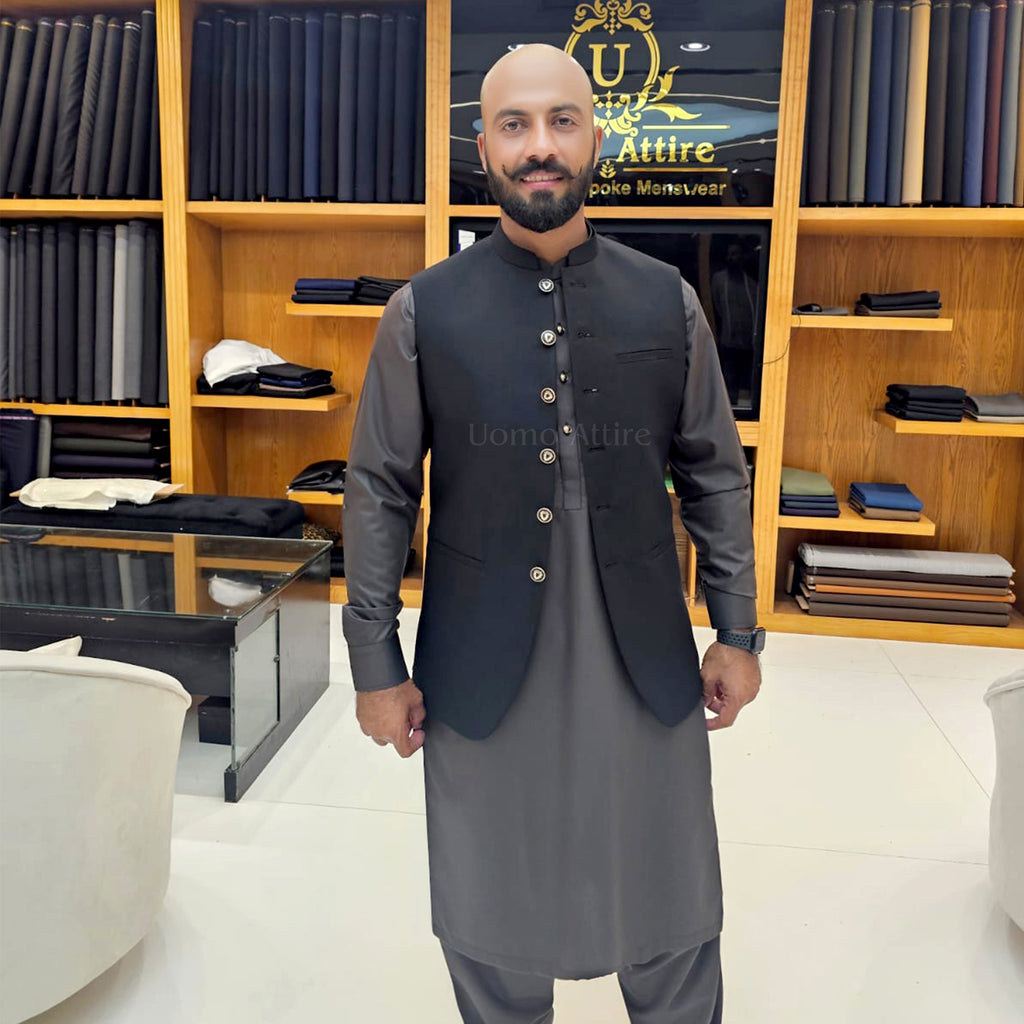 Men's Premium Black Formal Waistcoat