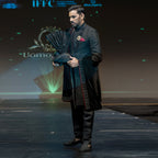 Men's Luxury Black Velvet Embroidered Sherwani with Shawl & Turban