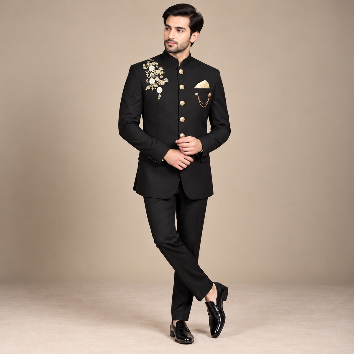 Cappotto principe slim fit personalizzato impreziosito grigio antracite 