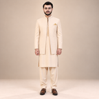 Regal Charm in Peach The Ultimate Prince Coat for Grand Occasions