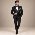 MEN'S BLACK LUXURY HAND-EMBELLISHED TUXEDO FOR WEDDINGS