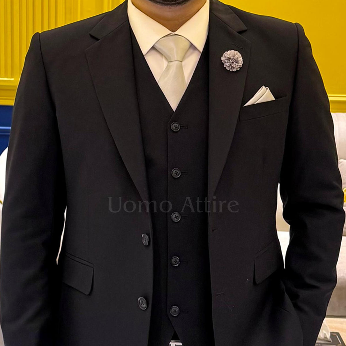 Men's Luxury Black 3-Piece Suit