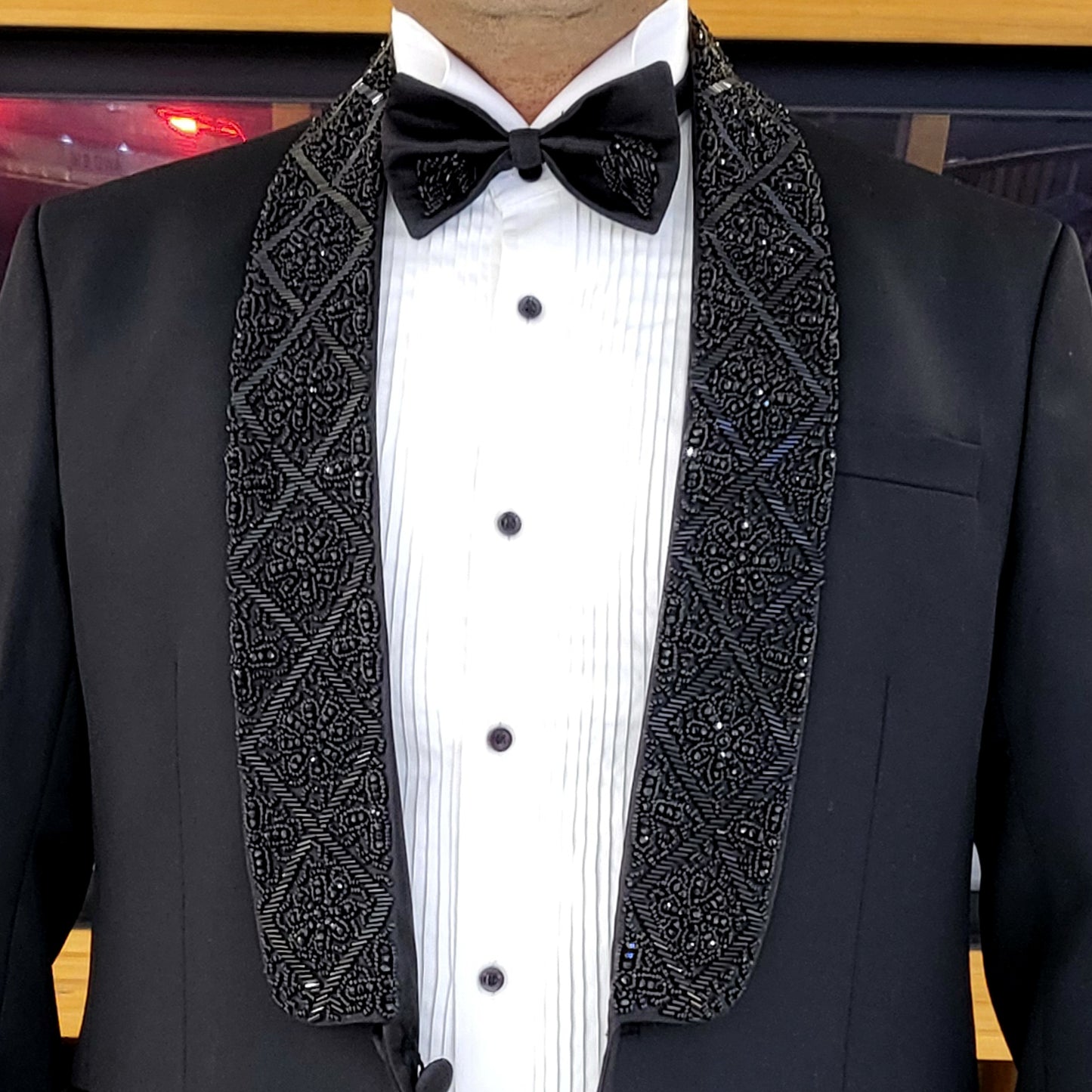 
                  
                    Men's Luxury Black Embroidered Tuxedo 2-Piece Suit
                  
                