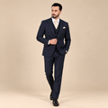 Men's Luxury Charcoal Grey 3-Piece Suit with Gold Tie (Our Client Choice)