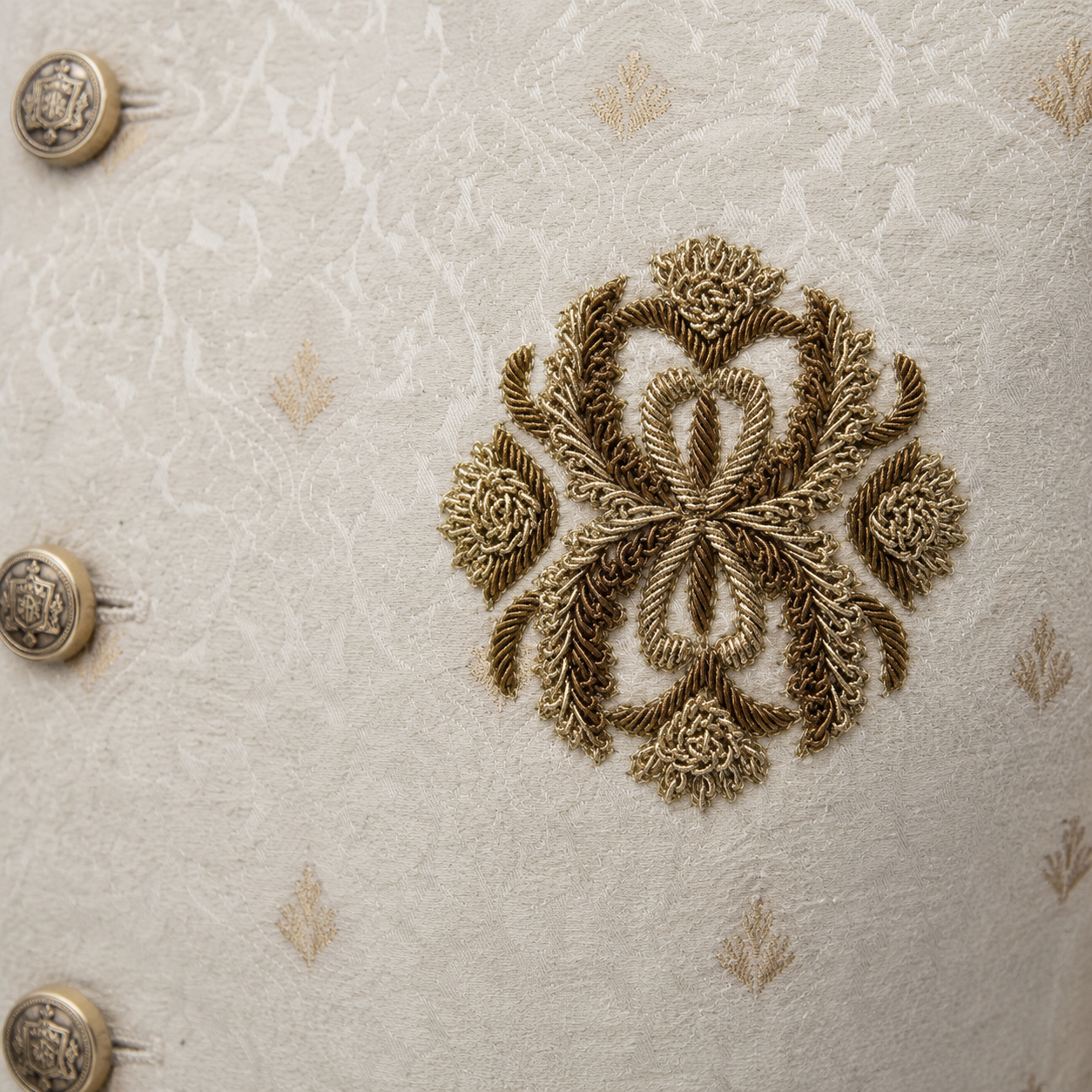 
                  
                    Ivory Groom Sherwani for Men in Karandi Hand Embellishment
                  
                