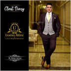 Chocolate Brown Liu Hua Wool 3-Piece Suit Worn by Mr. Mehar Salman
