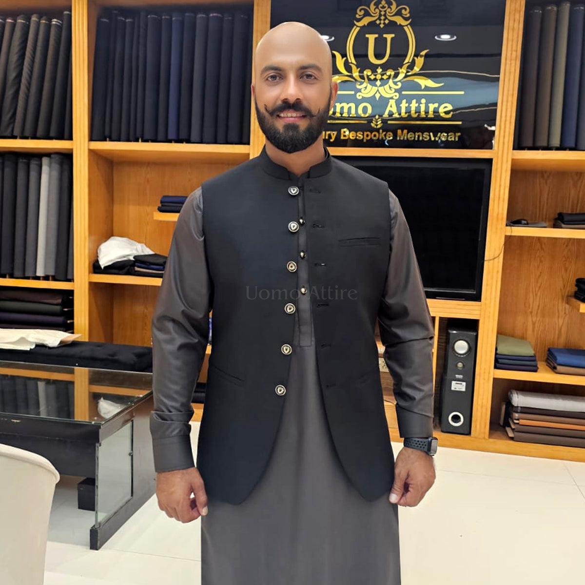 Men's Premium Black Formal Waistcoat