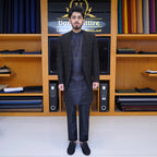 Men's Luxury Black Embroidered Prince Coat with Kurta Pajama
