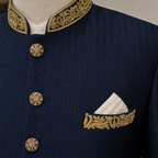 Midnight Blue Jodhpuri Jacket for Men in Hand Embellished