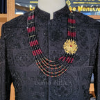 Men's Luxury Black Heavy Embellished Sherwani