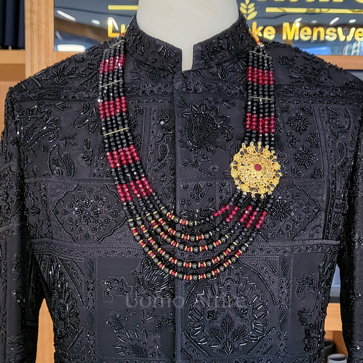 Men's Luxury Black Heavy Embellished Sherwani