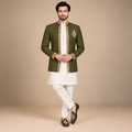 Deep Green Men's Prince Coat for Mehndi
