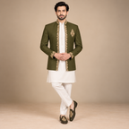 Deep Green Men's Prince Coat for Mehndi