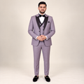 Luxury Italian Tuxedo With Double-Breasted Waistcoat Ensemble For Men's