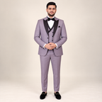 Luxury Italian Tuxedo With Double-Breasted Waistcoat Ensemble For Men's
