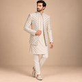 Elegent Embroidered Prince Coat for Groom with Kurta Pajama Set