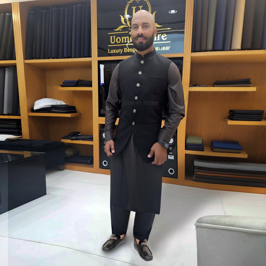 Men's Premium Black Formal Waistcoat