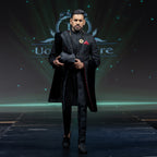 Men's Luxury Black Velvet Embroidered Sherwani with Shawl & Turban
