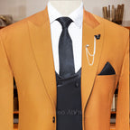 orange 3 piece suit