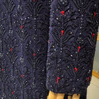 Men's Luxury Navy Blue Embellished Sherwani with Jewellery Work