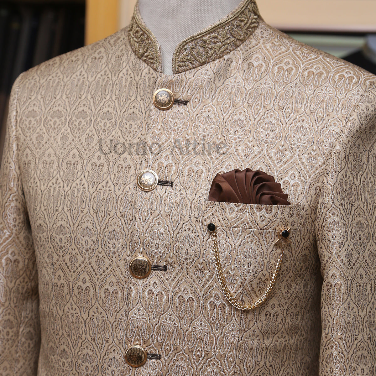 Cappotto principe in pelle dorata su misura