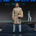 Men's Luxury Golden Embroidered Sherwani with Turban