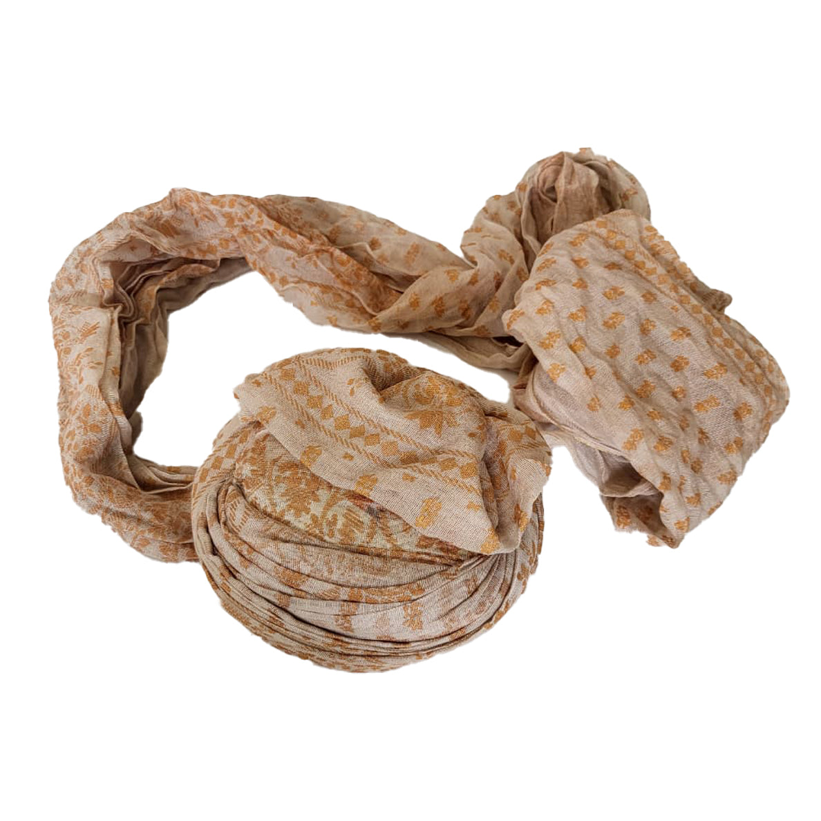 
                  
                    Self-Printed Cotton Net Turban for Men in Beige
                  
                