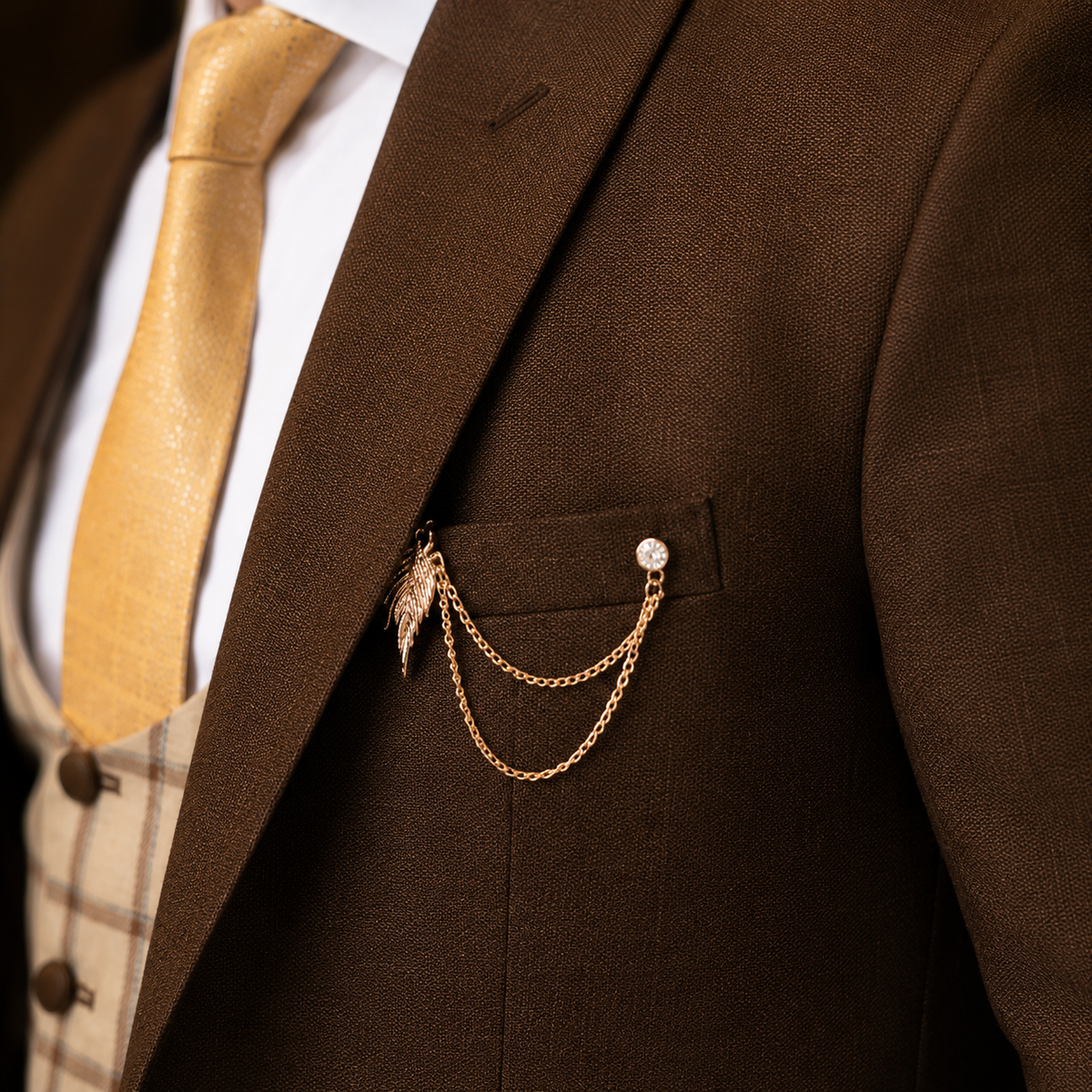 Dark Brown Super 150's Italian Wool Suit Worn by Mr. Adil Sajjad
