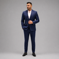 Wahab Riaz Pakistani Legend Fast Bowler wearing Navy Blue 2 Piece Suit for Men in Australian Heritage Wool
