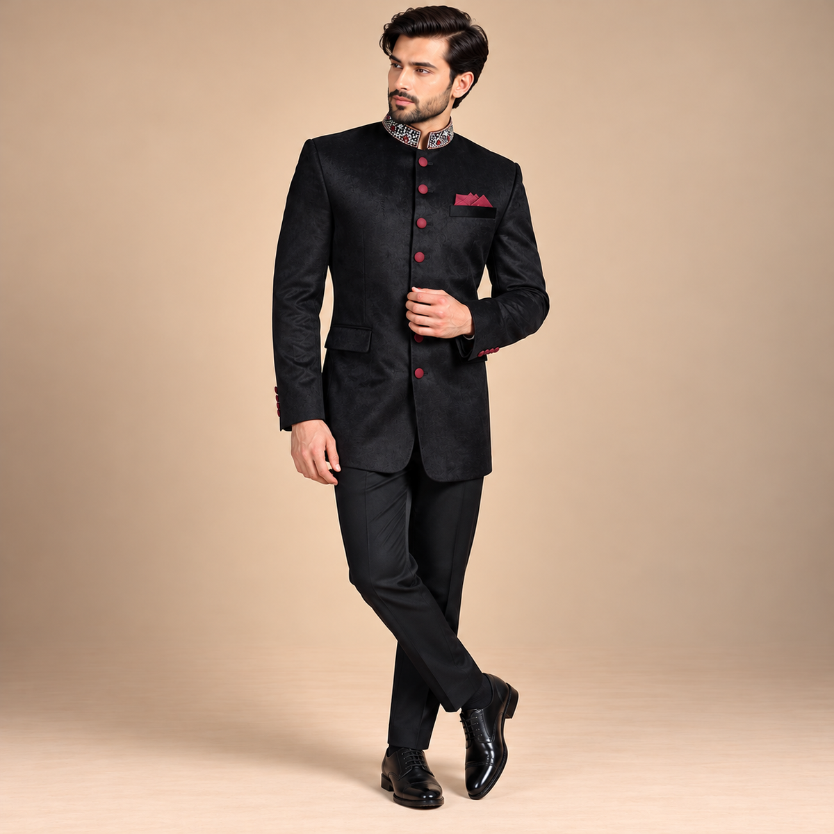 Jet black 9K micron velvet prince coat