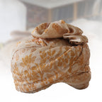 Self-Printed Cotton Net Turban for Men in Beige