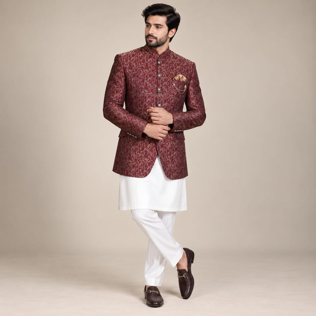 Manteau prince en tissu Atlus sur mesure 