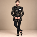 Black Embroidered Gleaming Prince Coat