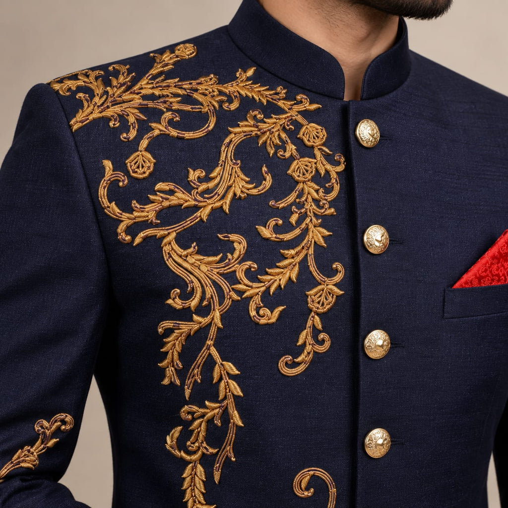 Cappotto principe personalizzato blu navy auto testurizzato 