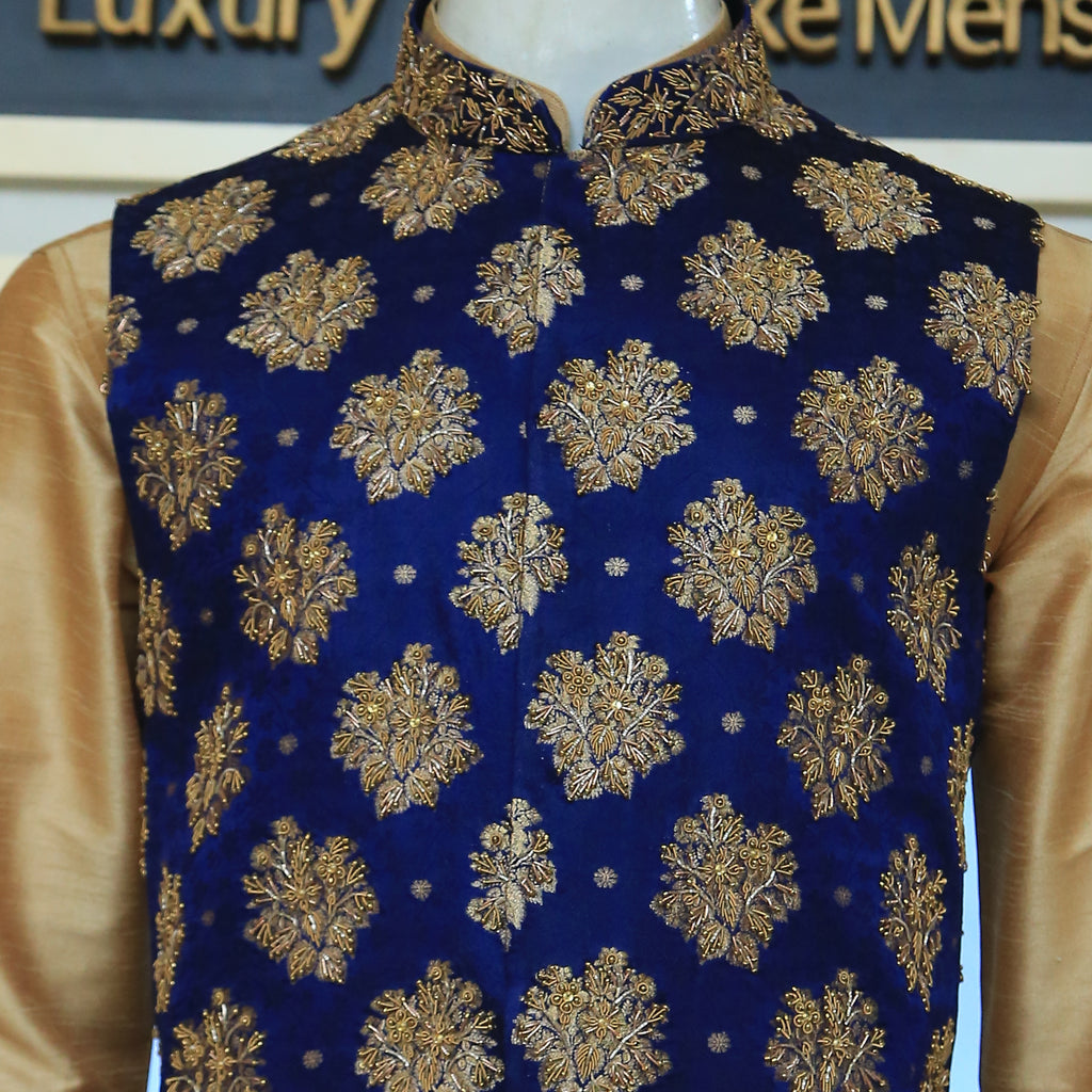 Luxury waistcoat with golden micro embellishment
