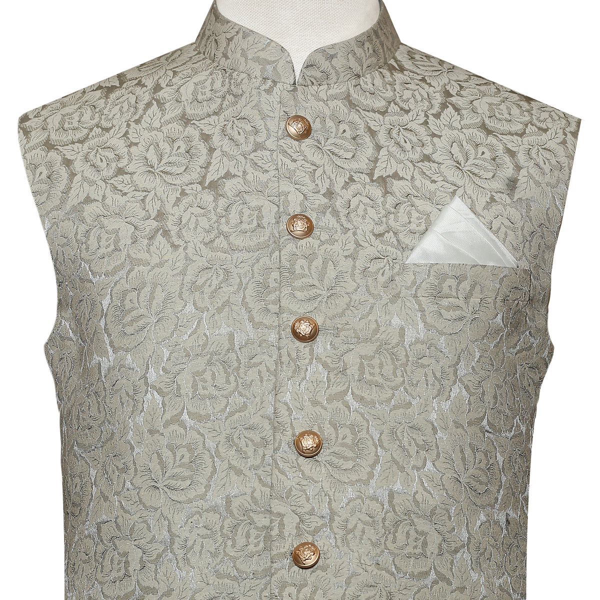 Waistcoat in selfembossed soft Karandi