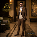 Dark Brown Super 150's Italian Wool Suit Worn by Mr. Adil Sajjad