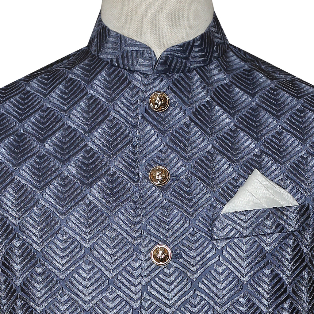 Grey embroidered fabric for attractive