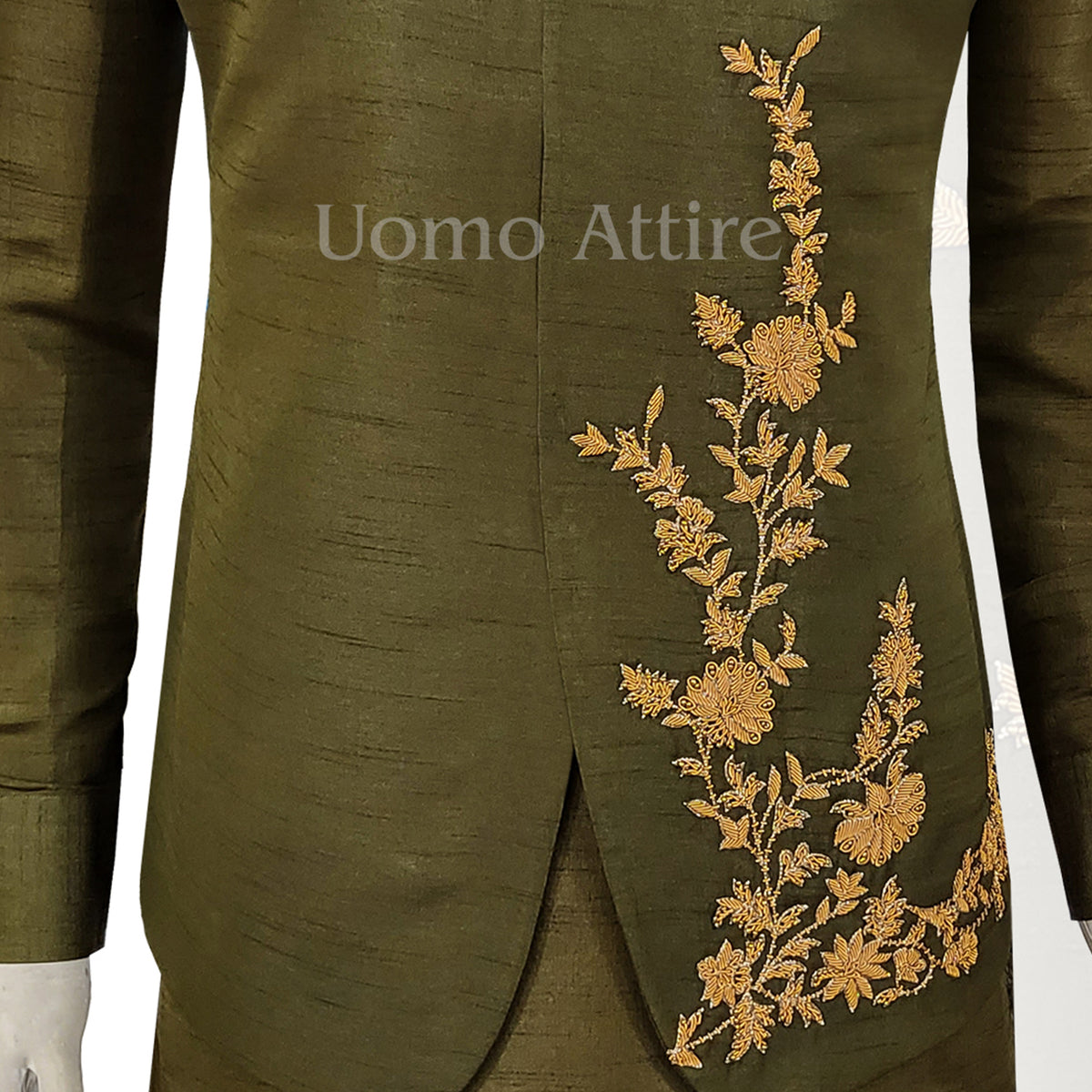 Deep Green Waistcoat with Kurta Pajama for Mehndi