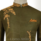 Deep Green Waistcoat with Kurta Pajama for Mehndi