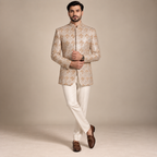 Fully embellished and embroidered golden prince coat