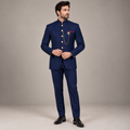 Supper fine italian wool fabric navy blue prince coat