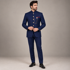 Supper fine italian wool fabric navy blue prince coat