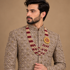 Luxury Ethnic Sherwani for Men with Naqshi and Kora Craftsmanship
